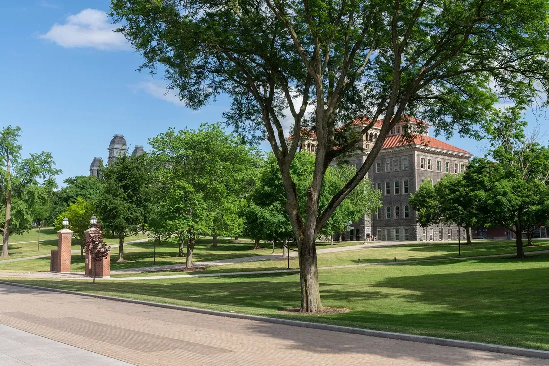 Syracuse University's campus in the spring.